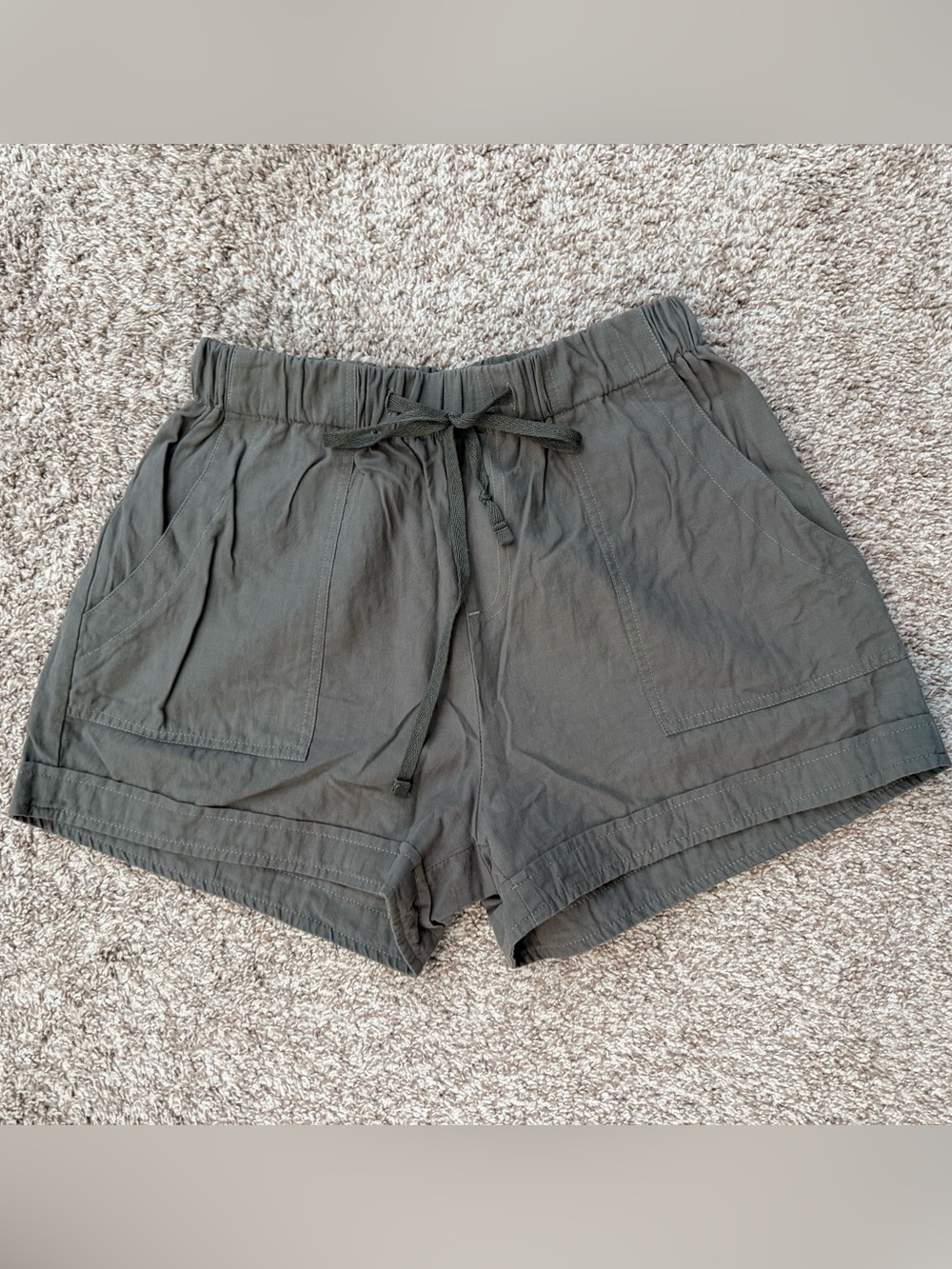 Women's Drawstring Utility Shorts - Olive